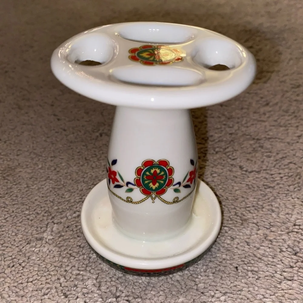 Shibata Vintage‎ Japan Floral Bathroom Toothbrush Holder Porcelain